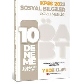 2023 ÖABT Sosyal Bilgiler Öğretmenliği Tamamı Çözümlü 10 Deneme - Yediiklim Yayınları