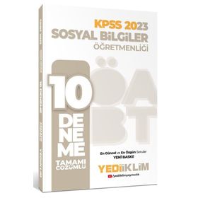 2023 ÖABT Sosyal Bilgiler Öğretmenliği Tamamı Çözümlü 10 Deneme - Yediiklim Yayınları