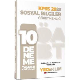 2023 ÖABT Sosyal Bilgiler Öğretmenliği Tamamı Çözümlü 10 Deneme - Yediiklim Yayınları