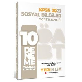 2023 ÖABT Sosyal Bilgiler Öğretmenliği Tamamı Çözümlü 10 Deneme - Yediiklim Yayınları