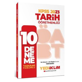 2023 Öabt Tarih Öğretmenliği Tamamı Çözümlü 10 Deneme - Yediiklim Yayınları
