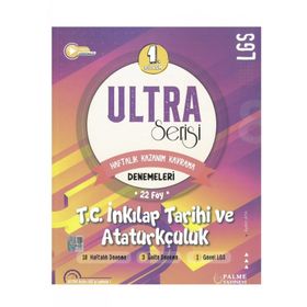 2023 Özel LGS 8. Sınıf T.C. İnkılap Tarihi ve Atatürkçülük 1. Dönem Ultra Serisi Denemeleri - Palme Yayınları