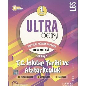 2023 Özel LGS 8. Sınıf T.C. İnkılap Tarihi ve Atatürkçülük 1. Dönem Ultra Serisi Denemeleri - Palme Yayınları