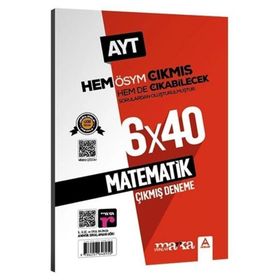 2023 Tamamı Video Çözümlü AYT Matematik ÖSYM Çıkmış ve Çıkabilecek Sorulardan Oluşturulmuş 6 Deneme Sınavı Marka Yayınları