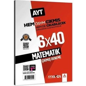 2023 Tamamı Video Çözümlü AYT Matematik ÖSYM Çıkmış ve Çıkabilecek Sorulardan Oluşturulmuş 6 Deneme Sınavı Marka Yayınları