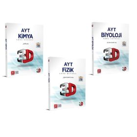 2024 AYT 3D Fizik Kimya Biyoloji Tamamı Video Çözümlü Soru Bankası Seti 3D Yayınları