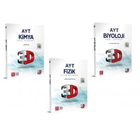 2024 AYT 3D Fizik Kimya Biyoloji Tamamı Video Çözümlü Soru Bankası Seti 3D Yayınları