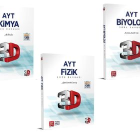 2024 AYT 3D Fizik Kimya Biyoloji Tamamı Video Çözümlü Soru Bankası Seti 3D Yayınları