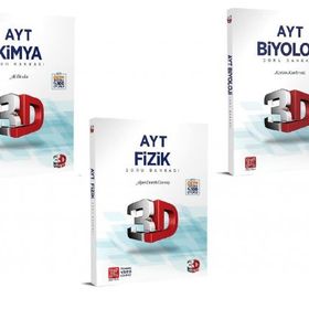 2024 AYT 3D Fizik Kimya Biyoloji Tamamı Video Çözümlü Soru Bankası Seti 3D Yayınları