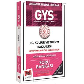 2024 Gys Kültür Ve Turizm Bakanlığı Kütüphane Müdürü Kadrosu İçin Açıklamalı Çözümlü Soru Bankası - Yargı Yayınları