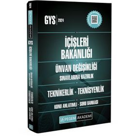 2024 İçişleri Bakanlığı Unvan Değişikliği Sınavı Teknikerlik Teknisyenlik Konu Anlatımlı Soru Bankası Pegem Akademi Yayıncılık