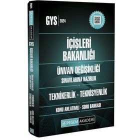 2024 İçişleri Bakanlığı Unvan Değişikliği Sınavı Teknikerlik Teknisyenlik Konu Anlatımlı Soru Bankası Pegem Akademi Yayıncılık