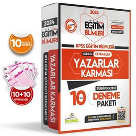2024 KPSS Eğitim Bilimleri Yazarlar Karması Türkiye Geneli Dijital Çözümlü 10 Deneme İnformal Yayınları