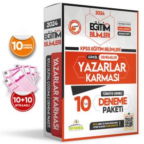 2024 KPSS Eğitim Bilimleri Yazarlar Karması Türkiye Geneli Dijital Çözümlü 10 Deneme İnformal Yayınları