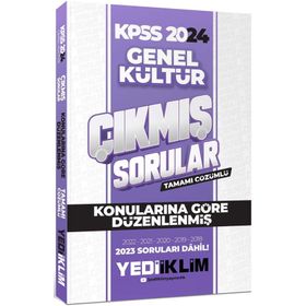2024 KPSS Genel Kültür Konularına Göre Tamamı Çözümlü Çıkmış Sorular - Yediiklim Yayınları