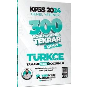 2024 KPSS Genel Yetenek Türkçe 300 Soruda Tamamı Video Çözümlü Genel Tekrar Kampı - Yediiklim Yayınları