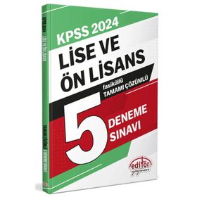 2024 KPSS Lisans Çözümlü 5 Fasikül Deneme Editör Yayınevi