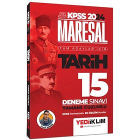 2024 KPSS Mareşal Genel Kültür Tarih Tüm Adaylar için Tamamı Çözümlü 15 Deneme Sınavı Yediiklim Yayınları