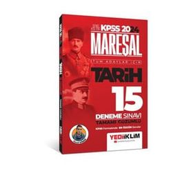 2024 KPSS Mareşal Genel Kültür Tarih Tüm Adaylar için Tamamı Çözümlü 15 Deneme Sınavı Yediiklim Yayınları