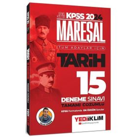 2024 KPSS Mareşal Genel Kültür Tarih Tüm Adaylar için Tamamı Çözümlü 15 Deneme Sınavı Yediiklim Yayınları