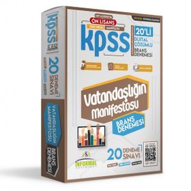 2024 KPSS Ön Lisans Ortaöğretim Vatandaşlığın Manifestosu 20'li Dijital Çözümlü Branş Denemesi İnformal Yayınları