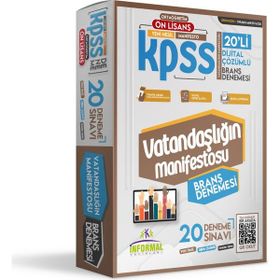 2024 KPSS Ön Lisans Ortaöğretim Vatandaşlığın Manifestosu 20'li Dijital Çözümlü Branş Denemesi İnformal Yayınları