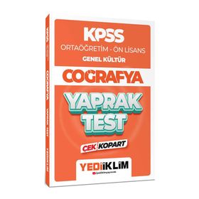 2024 KPSS Ortaöğretim Ön Lisans Genel Kültür Coğrafya Çek Kopart Yaprak Test - Yediiklim Yayınları