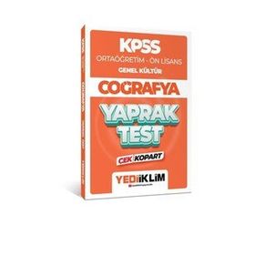 2024 KPSS Ortaöğretim Ön Lisans Genel Kültür Coğrafya Çek Kopart Yaprak Test - Yediiklim Yayınları