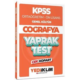 2024 KPSS Ortaöğretim Ön Lisans Genel Kültür Coğrafya Çek Kopart Yaprak Test - Yediiklim Yayınları