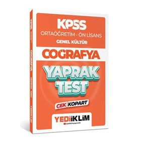 2024 KPSS Ortaöğretim Ön Lisans Genel Kültür Coğrafya Çek Kopart Yaprak Test - Yediiklim Yayınları