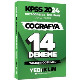 2024 KPSS Ortaöğretim Ön Lisans Genel Kültür Coğrafya Tamamı Çözümlü 14 Deneme - Yediiklim Yayınları