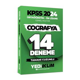 2024 KPSS Ortaöğretim Ön Lisans Genel Kültür Coğrafya Tamamı Çözümlü 14 Deneme - Yediiklim Yayınları