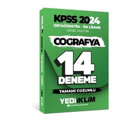 2024 KPSS Ortaöğretim Ön Lisans Genel Kültür Coğrafya Tamamı Çözümlü 14 Deneme - Yediiklim Yayınları