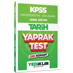 2024 KPSS Ortaöğretim Ön Lisans Genel Kültür Tarih Çek Kopart Yaprak Test - Yediiklim Yayınları