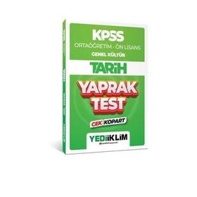 2024 KPSS Ortaöğretim Ön Lisans Genel Kültür Tarih Çek Kopart Yaprak Test - Yediiklim Yayınları