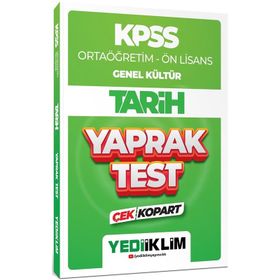 2024 KPSS Ortaöğretim Ön Lisans Genel Kültür Tarih Çek Kopart Yaprak Test - Yediiklim Yayınları