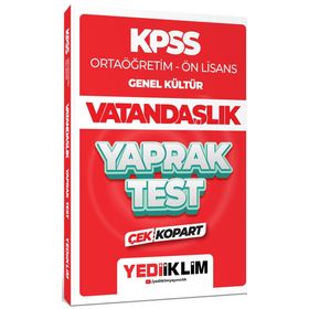 2024 KPSS Ortaöğretim Ön Lisans Genel Kültür Vatandaşlık Çek Kopart Yaprak Test - Yediiklim Yayınları