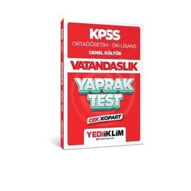 2024 KPSS Ortaöğretim Ön Lisans Genel Kültür Vatandaşlık Çek Kopart Yaprak Test - Yediiklim Yayınları