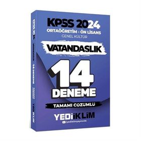 2024 KPSS Ortaöğretim Ön Lisans Genel Kültür Vatandaşlık Tamamı Çözümlü 14 Deneme - Yediiklim Yayınları