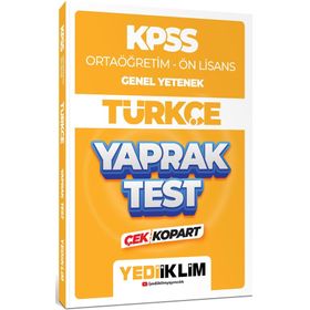 2024 KPSS Ortaöğretim Ön Lisans Genel Yetenek Türkçe Çek Kopart Yaprak Test - Yediiklim Yayınları
