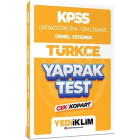 2024 KPSS Ortaöğretim Ön Lisans Genel Yetenek Türkçe Çek Kopart Yaprak Test - Yediiklim Yayınları