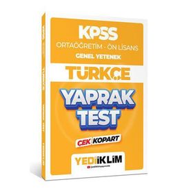 2024 KPSS Ortaöğretim Ön Lisans Genel Yetenek Türkçe Çek Kopart Yaprak Test - Yediiklim Yayınları