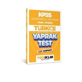 2024 KPSS Ortaöğretim Ön Lisans Genel Yetenek Türkçe Çek Kopart Yaprak Test - Yediiklim Yayınları