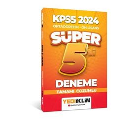 2024 KPSS Ortaöğretim Ön Lisans Süper 5'li Deneme Tamamı Çözümlü - Yediiklim Yayınları