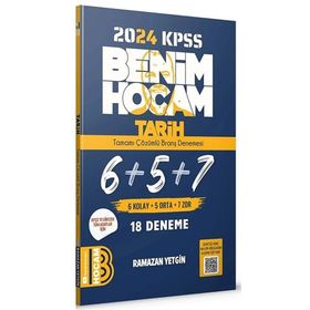 2024 KPSS Tarih Çözümlü 18'li Deneme Ramazan Yetgin Benim Hocam Yayınları