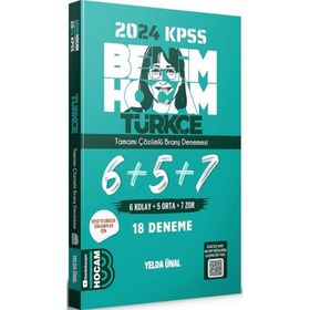 2024 KPSS Türkçe Çözümlü 18'li Deneme Yelda Ünal Benim Hocam Yayınları