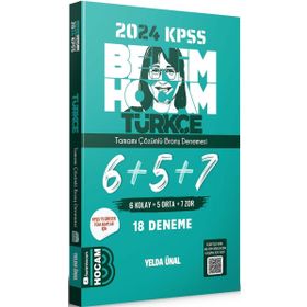 2024 KPSS Türkçe Tamamı Çözümlü 6+5+7 Deneme Benim Hocam Yayınları