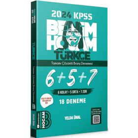 2024 KPSS Türkçe Tamamı Çözümlü 6+5+7 Deneme Benim Hocam Yayınları