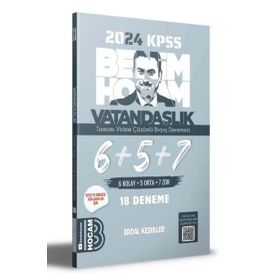2024 KPSS Vatandaşlık Tamamı Çözümlü 6+5+7 Deneme Benim Hocam Yayınları