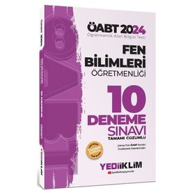2024 ÖABT Fen Bilimleri Öğretmenliği Tamamı Çözümlü 10 Deneme Sınavı Yediiklim Yayınları